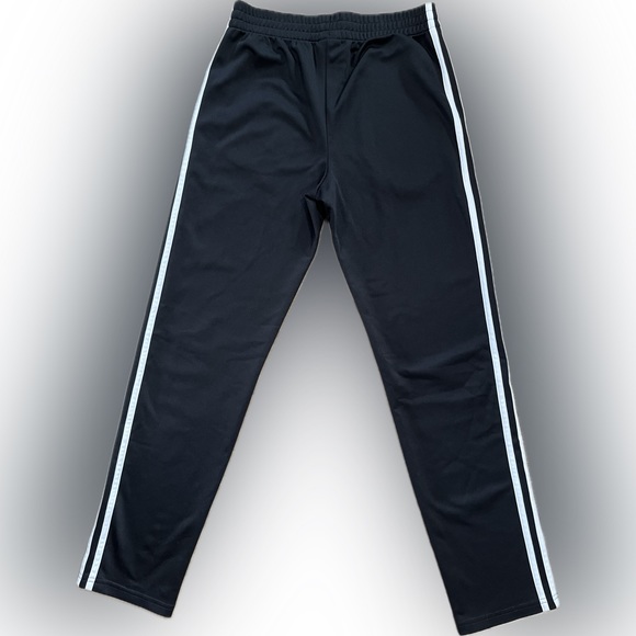 Adidas Athletic Sweatpants Black w/ White Stripes Girls Size 14/16 L EUC - Picture 2 of 8